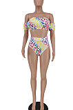 Summer Pure And Fresh Casual Printing 3 Pieces Swimsuits PU6065