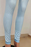 Trendy Printing Short Sleeve Outdoor High Waist Tight Yoga Pants Sets LD9127