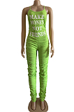 Sexy Sling Print Letter Jumpsuits WM2134 