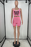 Fashion Pure Color Offset Printing Print Vest Two-Piece HG106