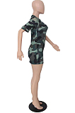 Cute Camouflage Hurnt Flowers Dresses YMM9061