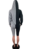 Long Sleeve Five Minutes Of Pants Casual Splicde Sport Three-Piece QZ6122