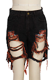 Fashion Cultivate One's Morality Ripped Denim Bulletless Shorts SMR2296-1