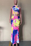Trendy Casual Positioning Tie Dye Printing Skirts Sets D8442