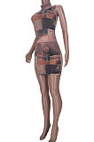 Trendy Casual Women Printing Net Yarn Sexy Mini Dress MDF5227