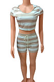 Stripe Trendy Casual Shorts Sets FA7183