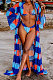 Sexy Spring Summer Digital Printing Three Pieces Swimsuits D8428