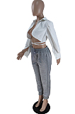 Fashion Cardigan Midriff Backless Simplee Top BM7157