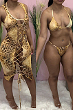 Women Fashion Print  Bikini Bind Three Piece S6278