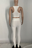 Super Eastic Pineapple Cloth Yoga Sport Vest Long Pants Spliced Two-Pieces XQ1110