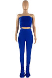 Trendy Women Chest Wrap Shirred Detail Pants Heaps Of Pants Two-Pieces HR8170