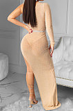 Women Sexy Club Net Yarn Irregular Long Dress XZ5028