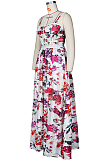 Fashion Bandeau Bra Sling Print Big Skirt Long Dress ZS094