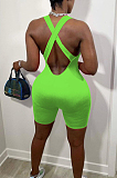 Sexy Backless Cross High Elastic Pure Color Jumpsuits YYF8203