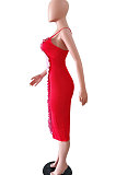 Trendy Printing Contrast Color Gallus Mini Dress ED8002