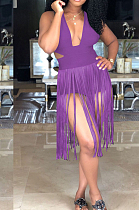 Sexy Fashion Pure Color Tasscl Shorts Jumpsuit LM974