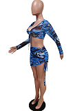 Summer Beach Net Yarn Print Cultivate One's Morality Sport Two-Piece F8348