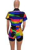 Summer Colorful Cultivate One's Morality Short Sleeve Package Hip Jumpsuit HHM6199 