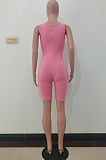 Sexy Behind Stealth Zipper Pure Color Tight Jumpsuit ALS244