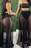 WHOLESALE | Fashion Fold Net Yarn Perspective Sexy Boob Tube Top Two-Piece LA3263
