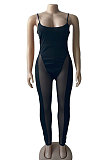 Fashion Sexy Net Yarn Spliced Bodycon Jumpsuits BNB015