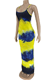 Sexy Fashion Colorful Print Sling Long Dress LY024 