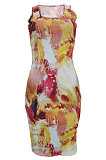 Euramerican Women Fashion Tie Dye Sleeveless Mini Dress AYM5003