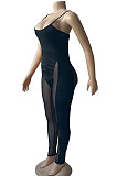 Fashion Sexy Net Yarn Spliced Bodycon Jumpsuits BNB015