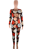 Spots Print Fashion Ling Sleeve Jumpsuit PQ8017
