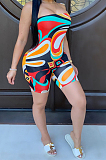 Colorful Print Sexy Cultivate One's Morality Boob Tube Top Jumpsuit PQ8026