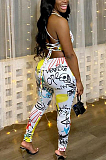 Sexy Women Graffiti Print Bind Jumpsuit WM2320