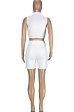 Casual Prue Color Round Neck Vest Shorts Sport Two-Piece SM9161