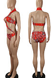 Euramerican Women Spring Summer Printing Two Pieces Swimsuits SH7252