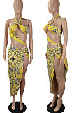 Euramerican Women Spring Summer Printing Two Pieces Swimsuits SH7252