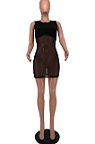 Fashion Net Yarn Spliced Sexy Mini Dress OEP6276