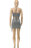 Euramerican Women Trendy Tideway Vintage Bind Skirts Sets WME2037