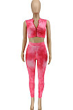 Trendy Casual Sexy Sleeveless Zipper Pure Color Pants Sets WME1020
