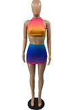 Euramerican Fashion Rainbow Gradient Two-Piece SYY8057