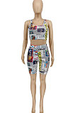 Trendy Streets Trendsetter Printing Vest Sleeveless Shorts Sets WME2048