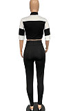 Spliced Black White Women Casual At Home Sexy Pants Sets AYL2022