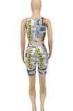 Trendy Streets Trendsetter Printing Vest Sleeveless Shorts Sets WME2048