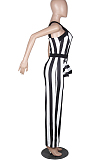 Fashion Sexy Black White Stripe Jumpsurt MD180