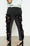 Fashion Hole Wash Lace Cowboy Pants Q662