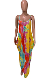 Sping Summer Sling Tie Dye Print Loose Casual Dress Q803