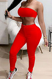 Pure Color Sexy Casual Chest Wrap Pants Sets YMM9069