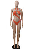Sexy Swimwear Pure Color Net Yarn Two Pieces Swimsuits DY6987