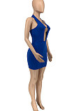 Fashion Casual Pure Color Sexy Summer Mini Dress GLS7009