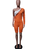 Fashion Sexy Women Bind Contrast Color Single Sleeve Jumpsuits JH231 