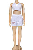Sexy Women Navel Exposure Sleeveless Vest Trendy Shorts Sets CYC741