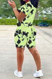 Women Pineapple Cloth Yoga Suit Casual Sport Tie Dye Shorts Sets Q797